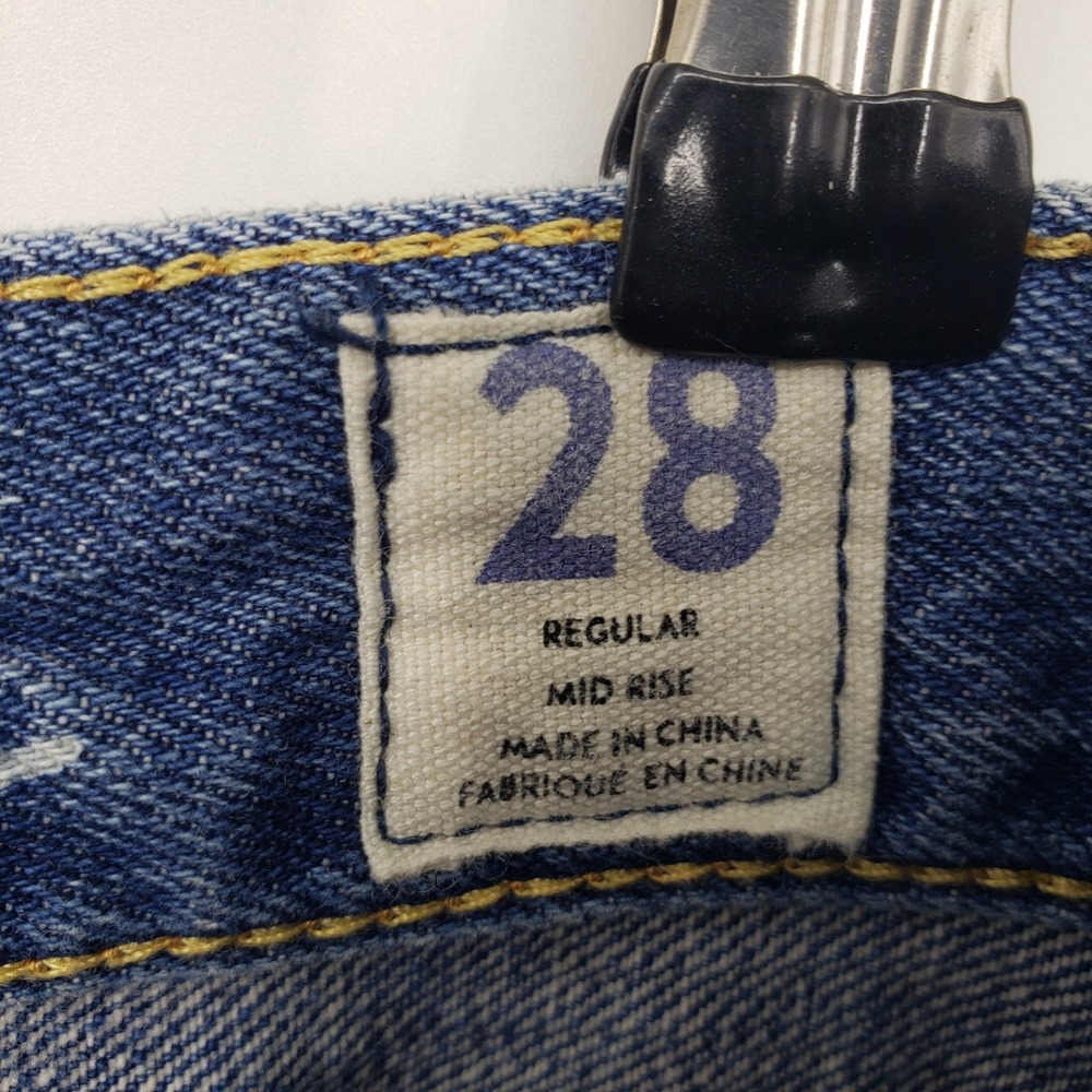 WE THE FREE Cut Off Denim Jean Shorts Distressed Frayed Raw Hem Mid Rise 28 - Picture 4 of 9